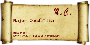 Major Cecília névjegykártya